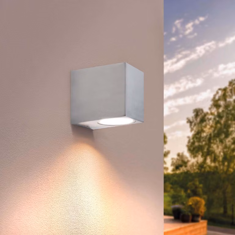 Lampada da parete San Diego, colore bianco, attacco GU10, grado di protezione IP54, 35W, senza lampadina