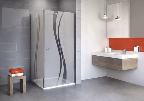 SCHULTE Porta a battente con pannello laterale, modello Alexa Style 2.0, dimensioni 80 x 80 x 192 cm, finitura "Liane", profilo cromato