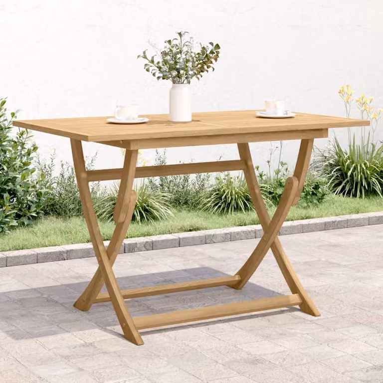 vidaXL Tavolo da Giardino Pieghevole in Legno di Acacia Marrone L: 120 cm, P: 70 cm, H: 75 cm