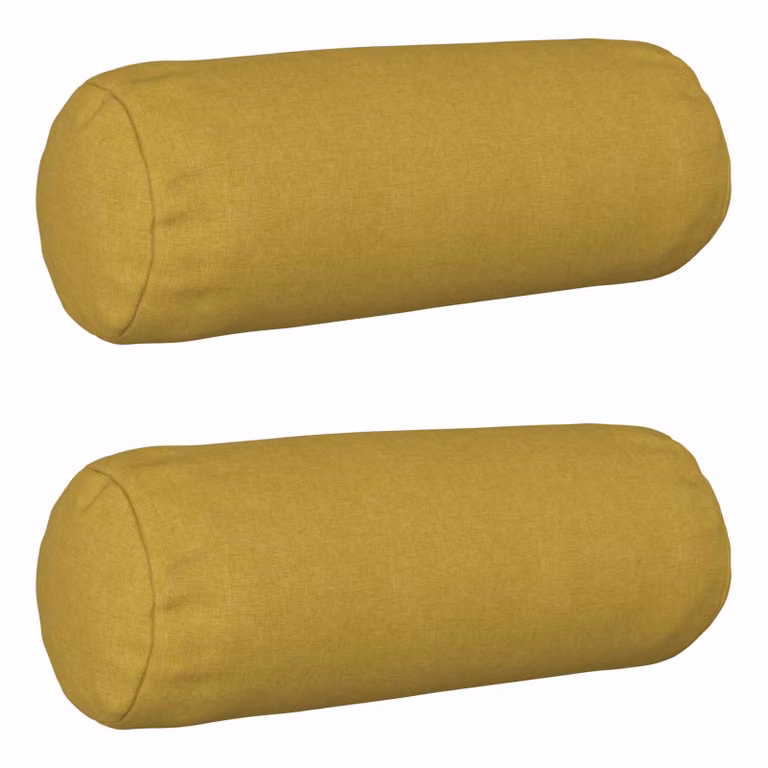 Set di 2 federe vidaXL HEERLEN ovali in tessuto verde e giallo, Ø 15 x 40 cm