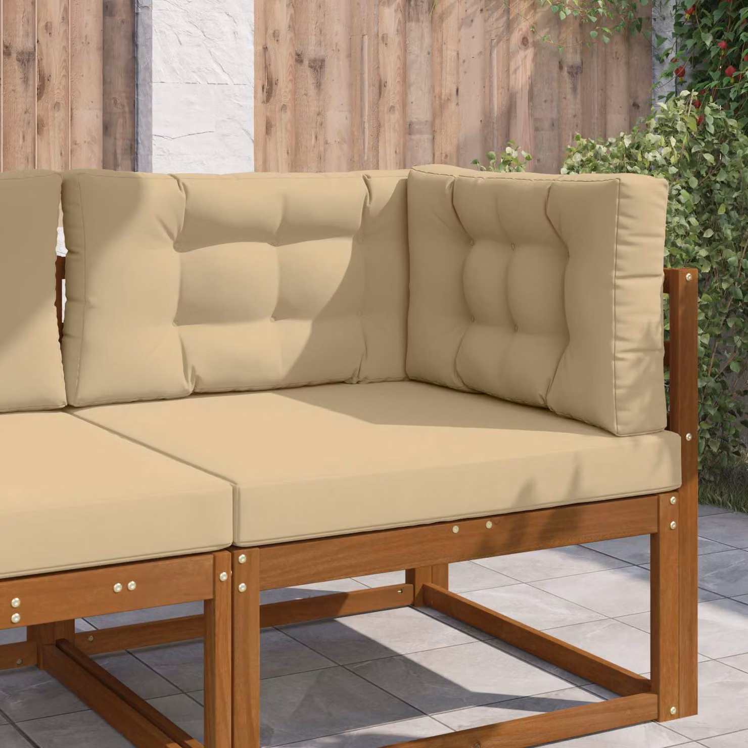vidaXL Cuscino quadrato per divano da esterno in poliestere, Beige, 80 x 80 cm