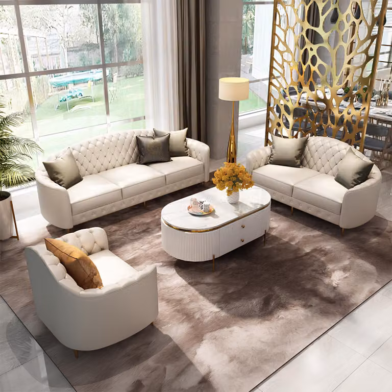 Sofagarnitur 3+2+1 Sitzer Set Design Sofas Polster Couchen Moderne Couch Leder