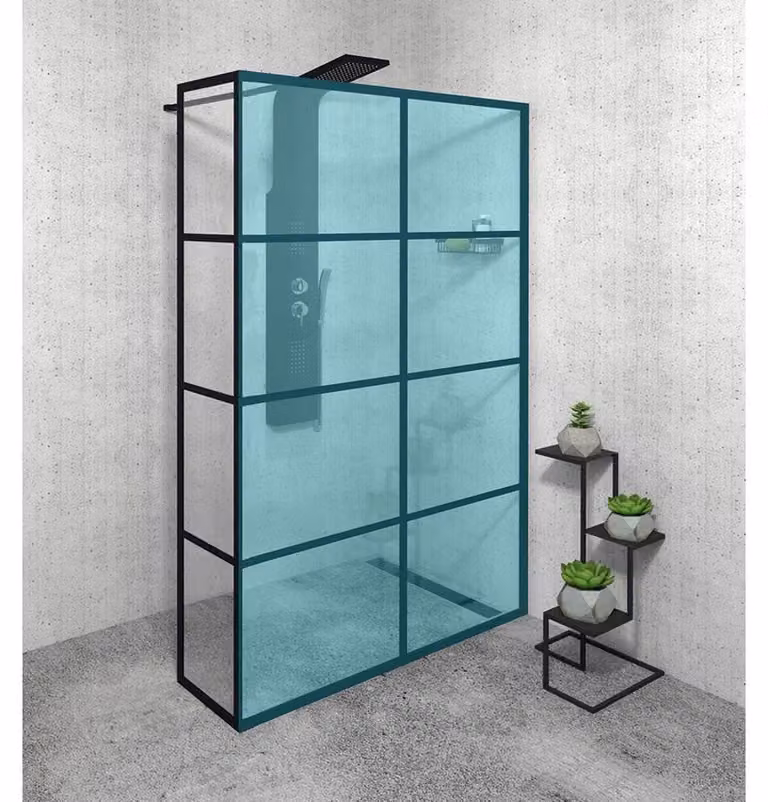 Gelco Cure Black - Pannello aggiuntivo per schermo doccia, 2000x350 mm, tappetino nero CB350