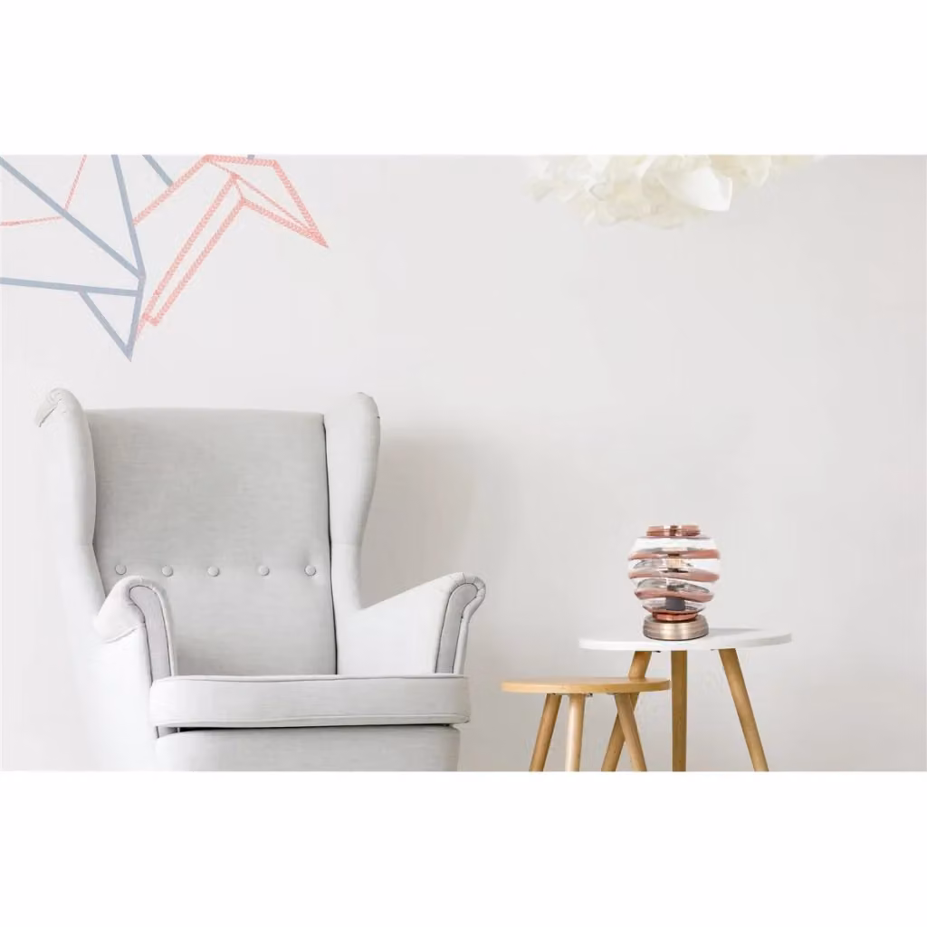 Lampada da tavolo Aladin III KENDRA HOME in vetro trasparente e rame color champagne – 2