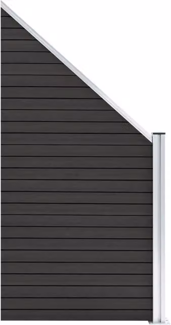 Pannello di recinzione da giardino in WPC e alluminio colore grigio L: 95 cm, H: 105-180 cm – 1