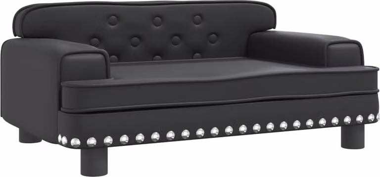 Lettino per Cani Nero 70x45x30 cm in Pelle finta