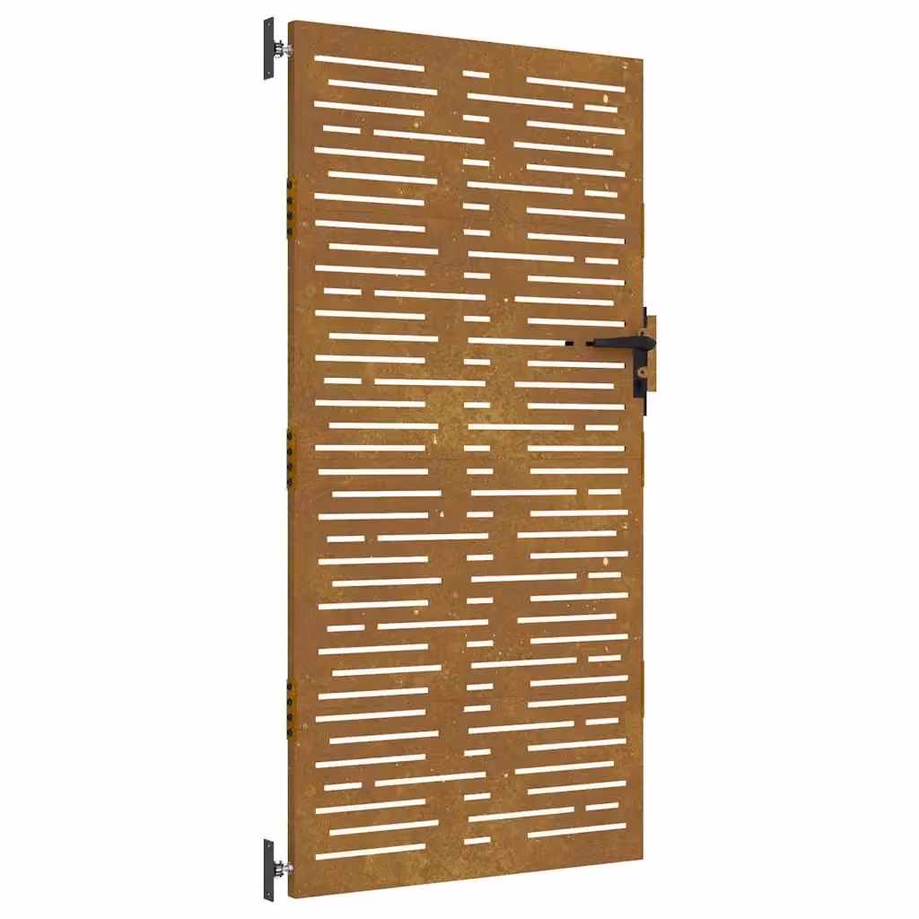 Cancello singolo da giardino vidaXL in acciaio Corten marrone, L: 85 cm, H: 200 cm – 2