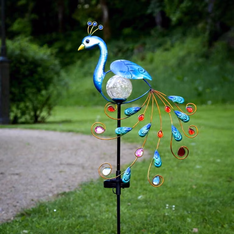 Decorazione da giardino Pavone solare a led