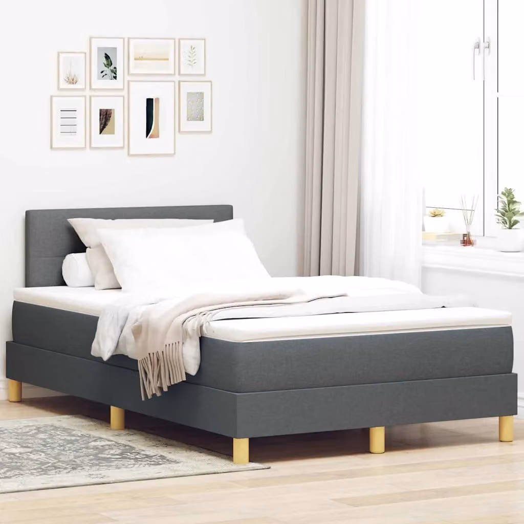 Letto ibrido con cuscino vidaXL in tessuto grigio, L/P/H: 120 x 200 x 280 cm