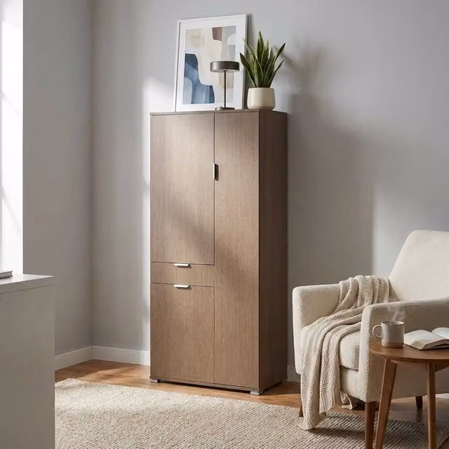 Armadio con 3 ante e un cassetto in Legno Composito cm 75x38x174 - KADEN