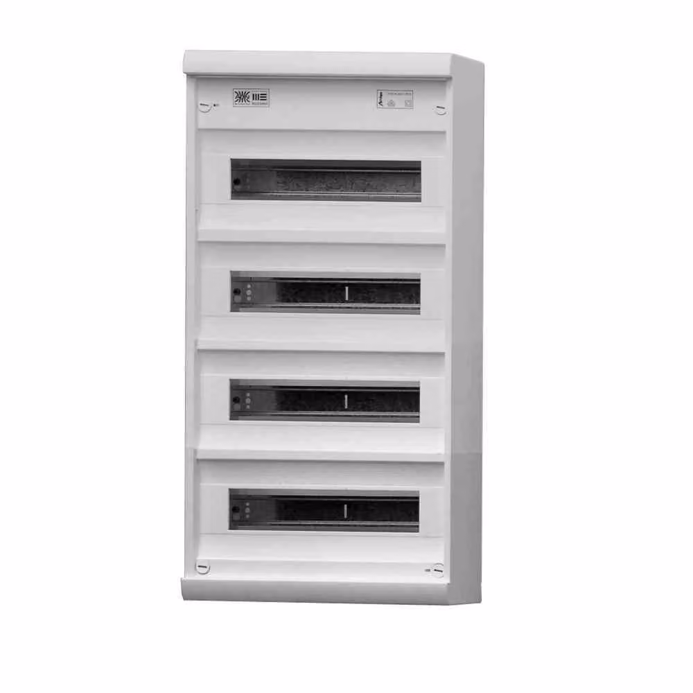 ABN A 48A Quadro di distribuzione piccolo Amigo a 4 file 4x 12 (+2) 48 TE IP30 bianco senza porta LxHxP 300x620x106 mm