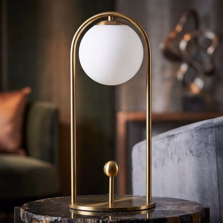 Mauro Ferretti lampada da tavolo Glamy Arc E14 Ø 21x47 cm bianco oro