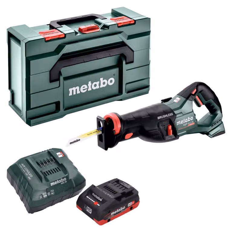 Metabo SSEP 18 LT BL sega alternativa a batteria 18 V 32 mm senza spazzole + 1x batteria LiHD 4,0 Ah + caricatore + metabox