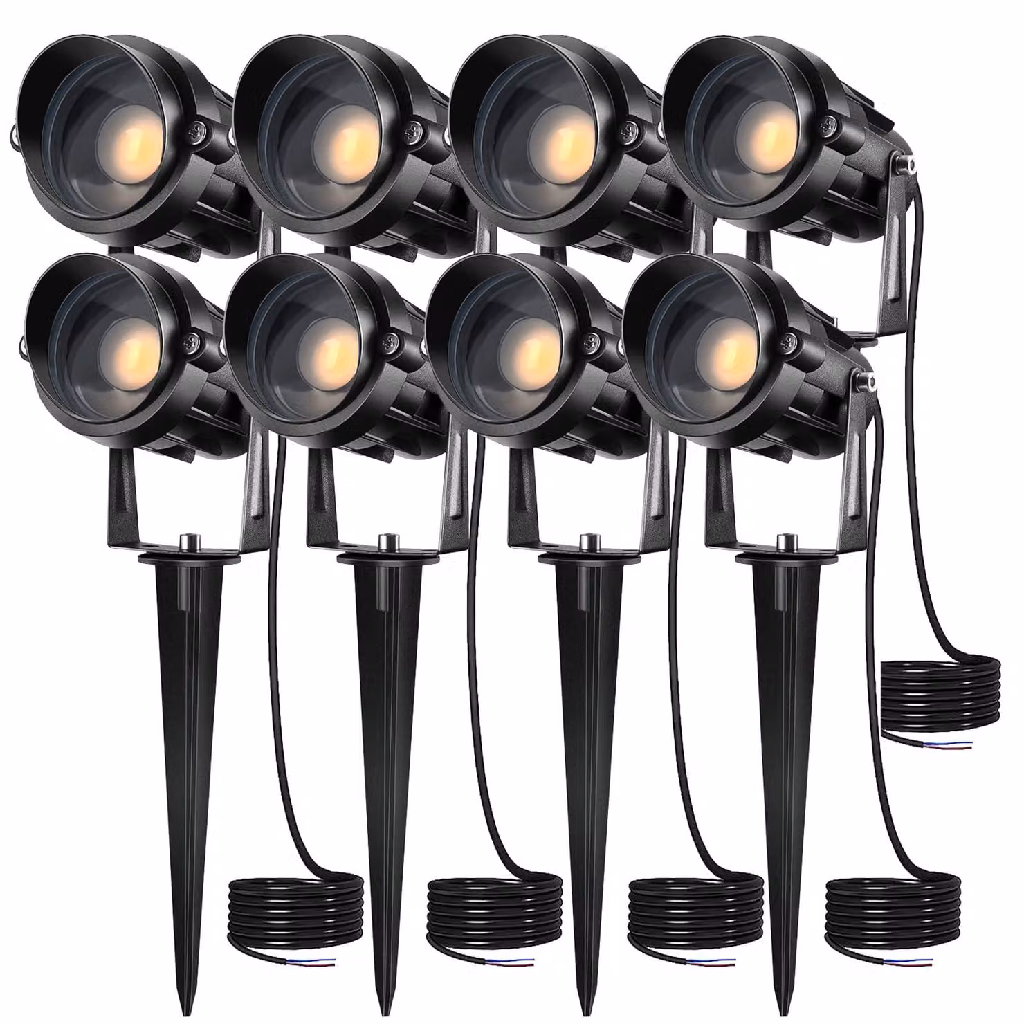 Fari LED da 7W, 12V/24V, grado di protezione IP66, confezione da 8, luce calda