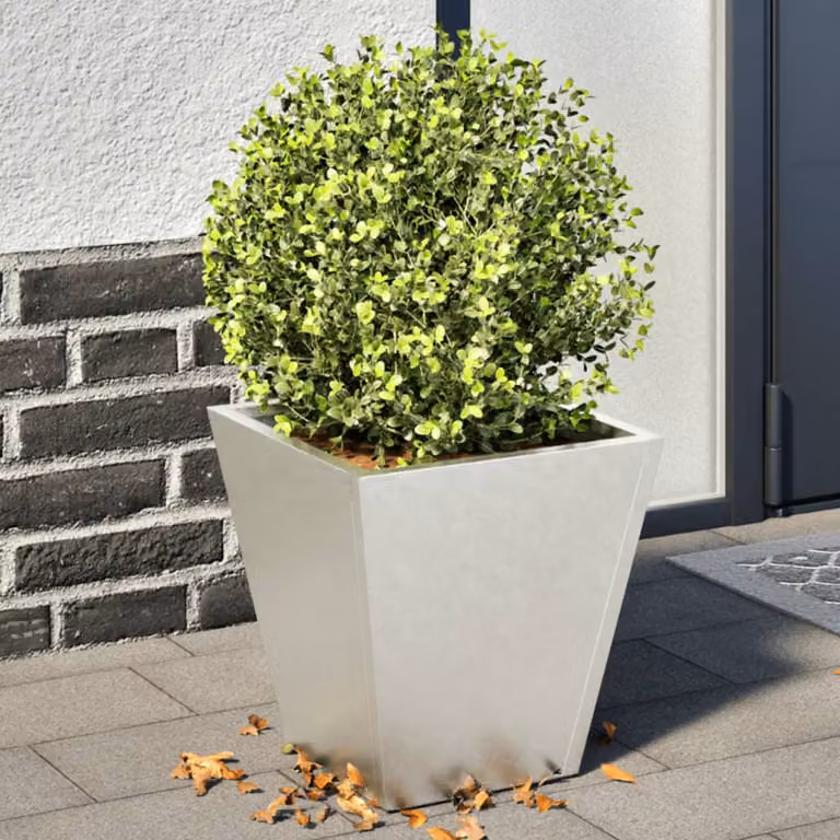 Set di 2 fioriere da giardino vidaXL in acciaio zincato argento, L/P/H: 30 x 30 x 30 cm