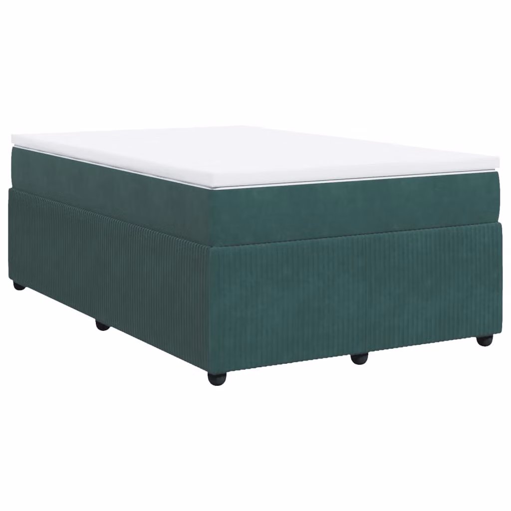 Giroletto a Molle con Materasso Verde Scuro 120x200 cm Velluto