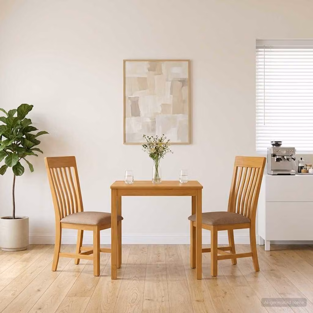 Set da pranzo moderno vidaXL in legno di quercia composto da tavolo rettangolare e 3 sedie, Grigio e Marrone, L: 110 cm, P: 75 cm, H: 75 cm