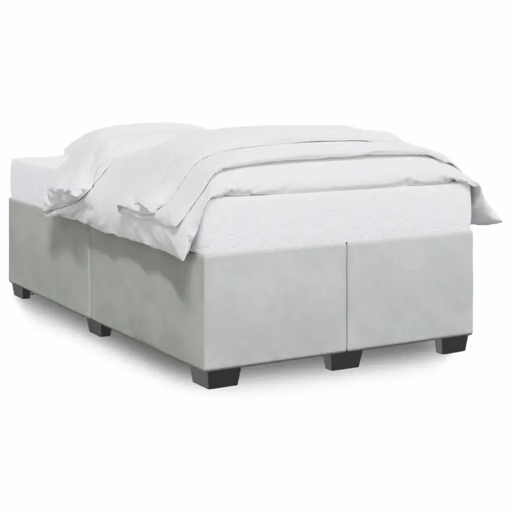 Giroletto vidaXL in velluto grigio chiaro con doghe in legno L/P: 120 x 200 cm – 2