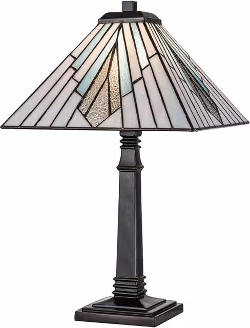 Lampada tavolo Tiffany Alderley grande bronzo E27 Elstead