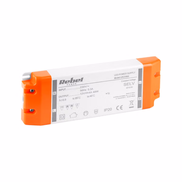 Alimentatore per LED 12V 4A 48W REBEL URZ0884