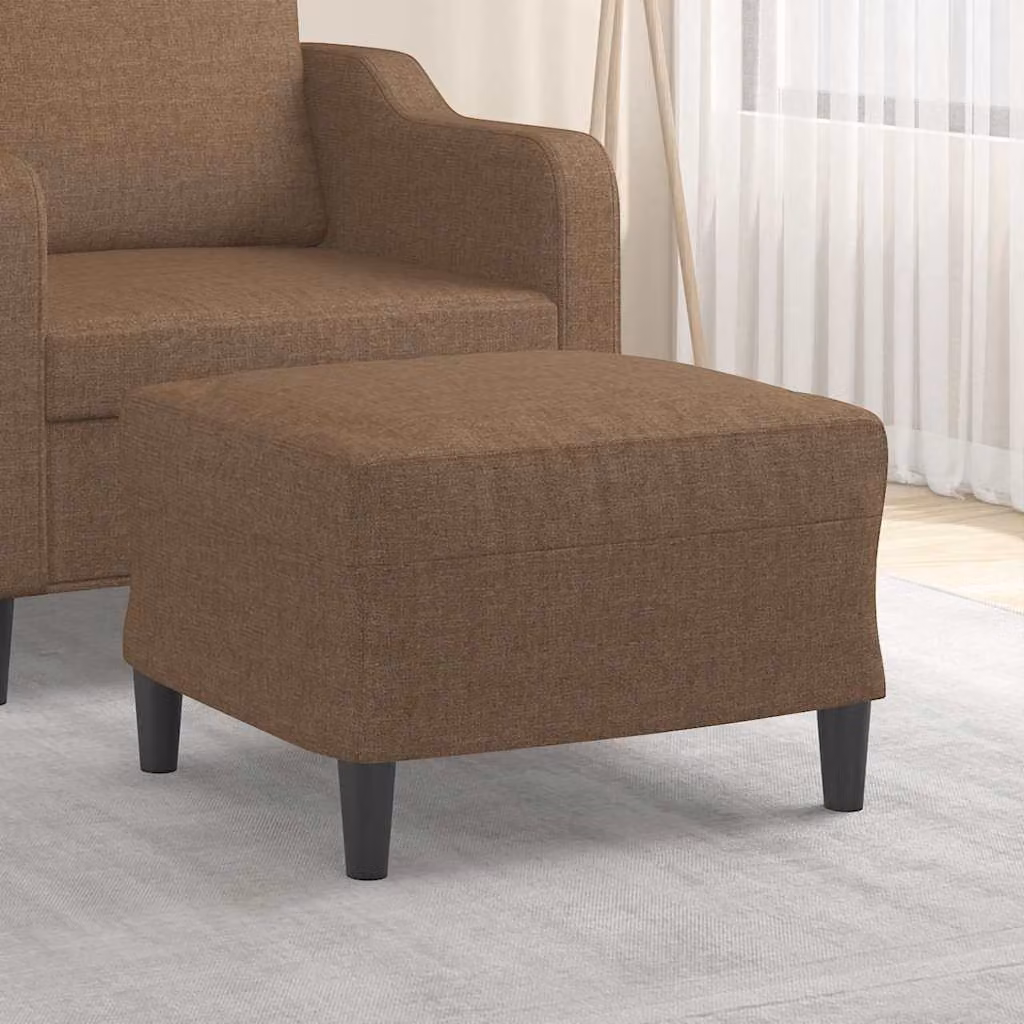 Poggiapiedi vidaXL in tessuto marrone per soggiorno L: 60 cm, P: 50 cm, H: 41 cm
