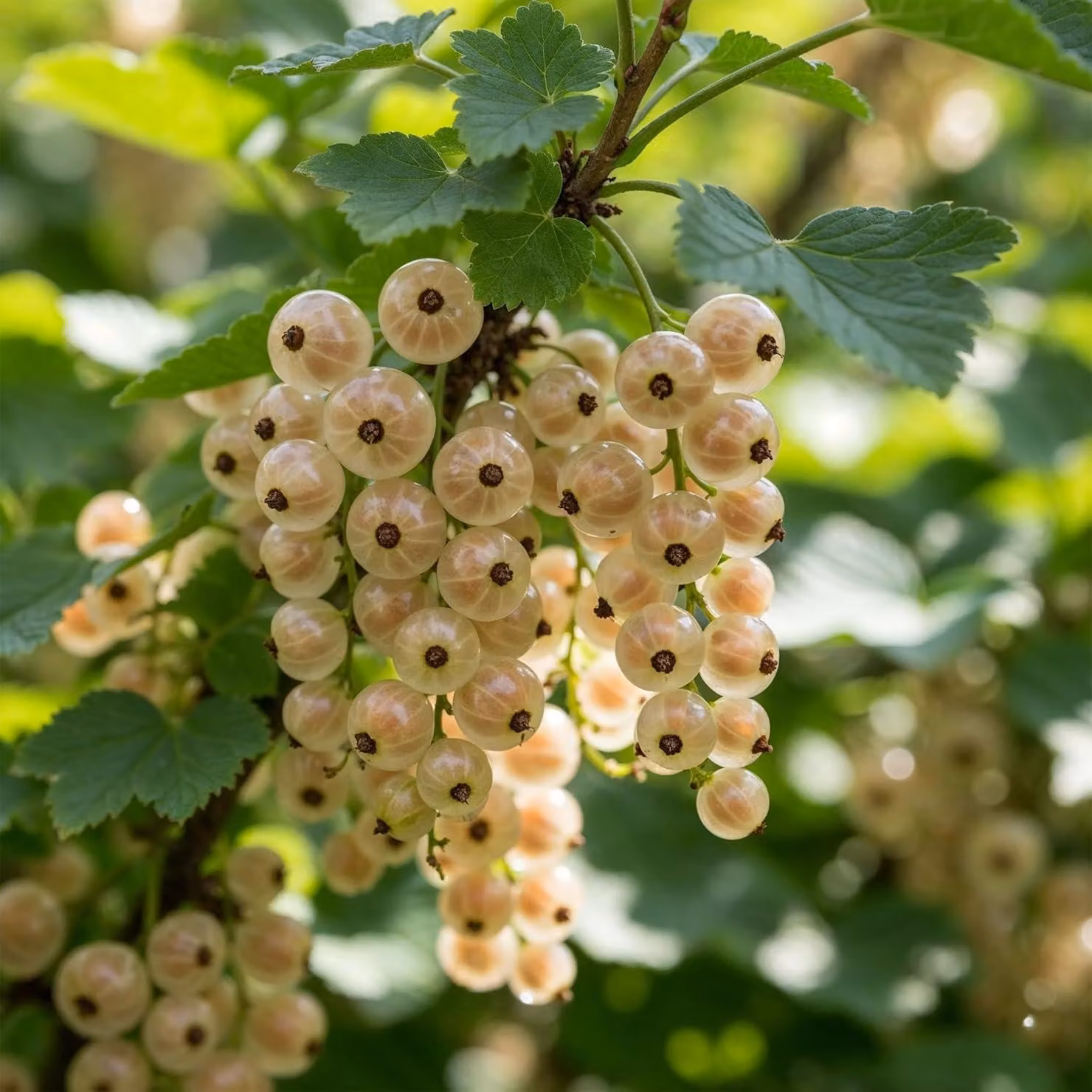 Uva spina bianca, varietà "Weißer Holländer" - 2 piante - Resistente al freddo e perenne - Autentiche piante da frutto provenienti dall'Olanda - senza semi, senza bulbi, non geneticamente modificata