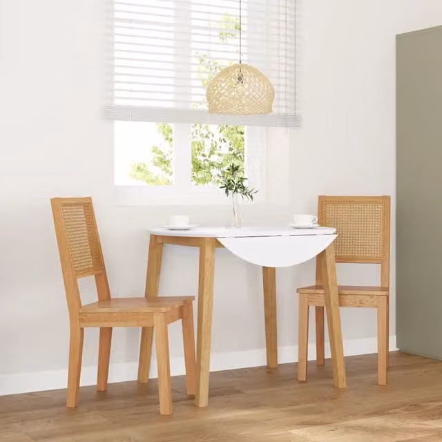 Set di 2 sedie da pranzo scandinave vidaXL in legno di Hevea marrone opaco