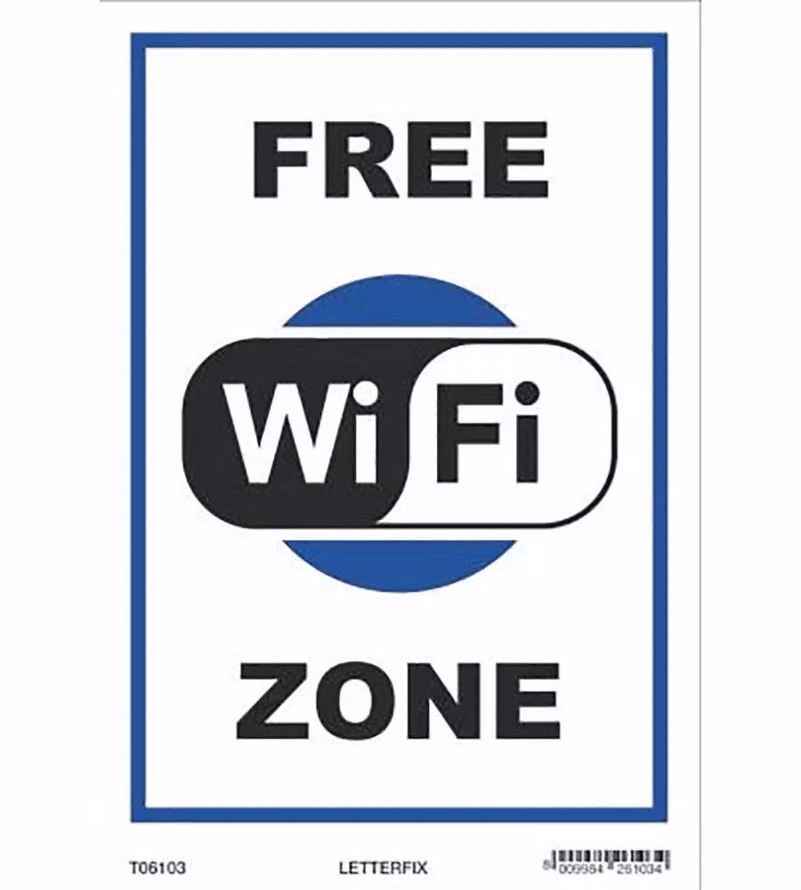 ROSH EcoTarga Free WiFi Zone 20x30 cm spessore 0,5 mm conforme D.Lgs.81