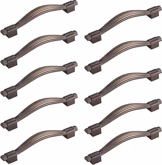 Set di 10 maniglie per mobili SO-TECH CLIFF BA in zinco argento opaco, larghezza 128 mm