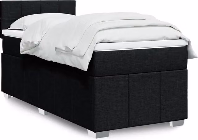 Giroletto a Molle con Materasso Nero 90x200 cm in Tessuto 3289253