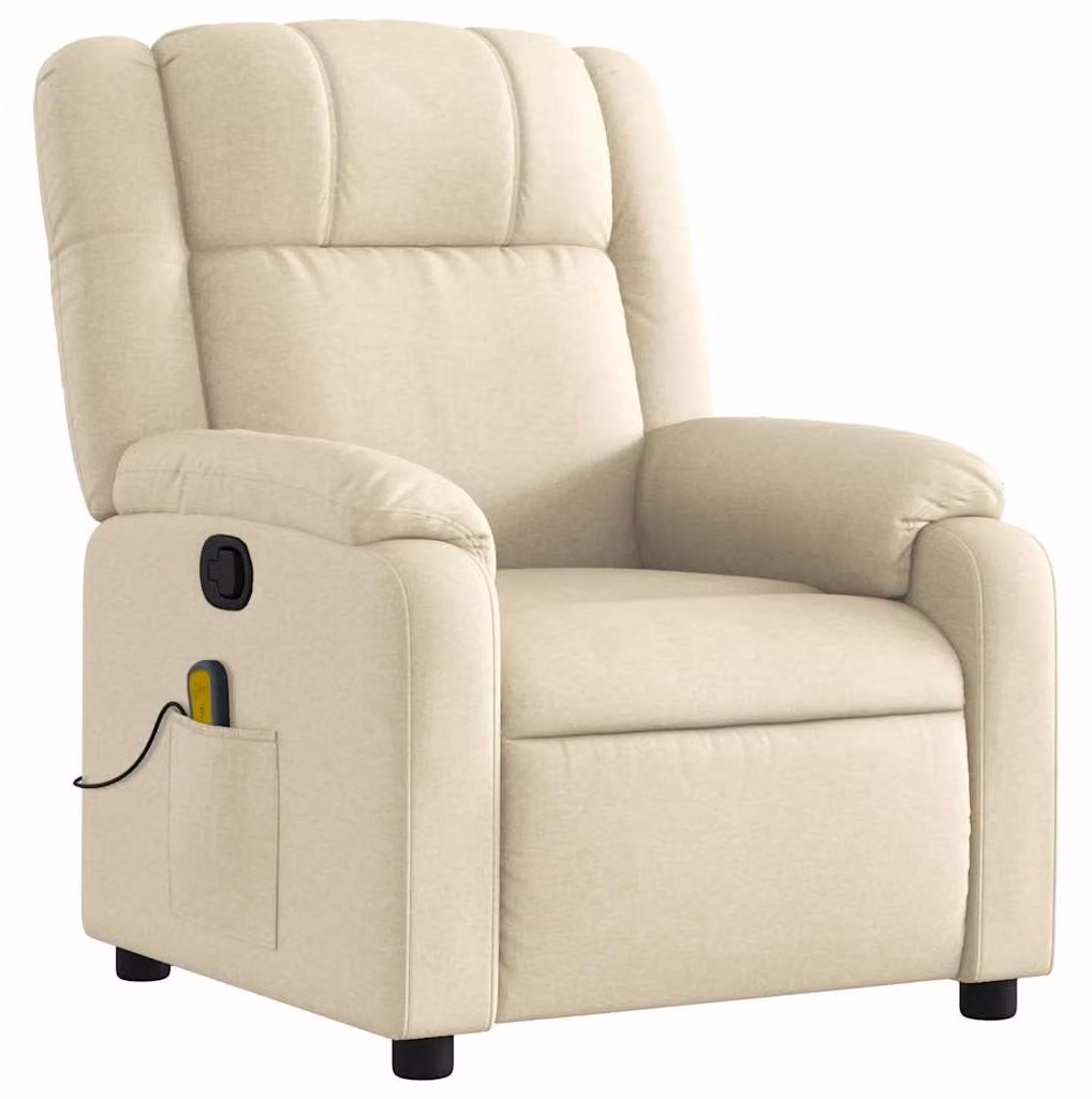Poltrona elettrica - Poltrona lombare - Poltrona relax - Poltrona da riposo - Colore crema - Funzione di massaggio a 6 punti