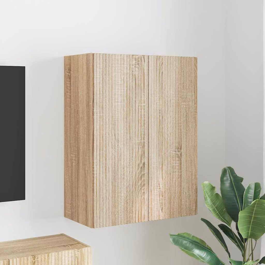 Mobile TV da parete moderno vidaXL in Rovere Sonoma marrone L/P/H: 59,5 x 31 x 80 cm