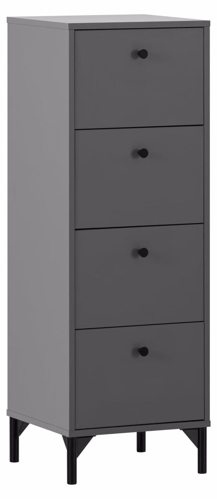 Comodino Schildmeyer Smash, colore antracite, dimensioni 40,1 x 40 x 116,7 cm