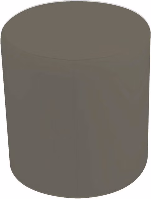 Pouf Poggiapiedi Cilindrico Avalli in Similpelle Tortora Ø80 x H44 cm
