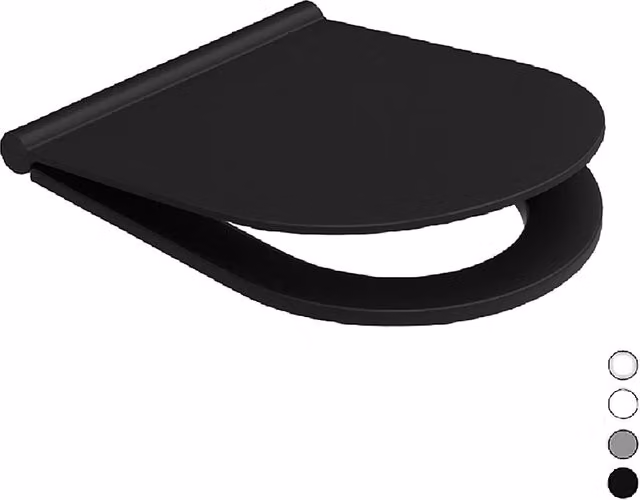 Sedile WC in Termoindurente Soft Closing Mayka Nero Opaco Coprivaso