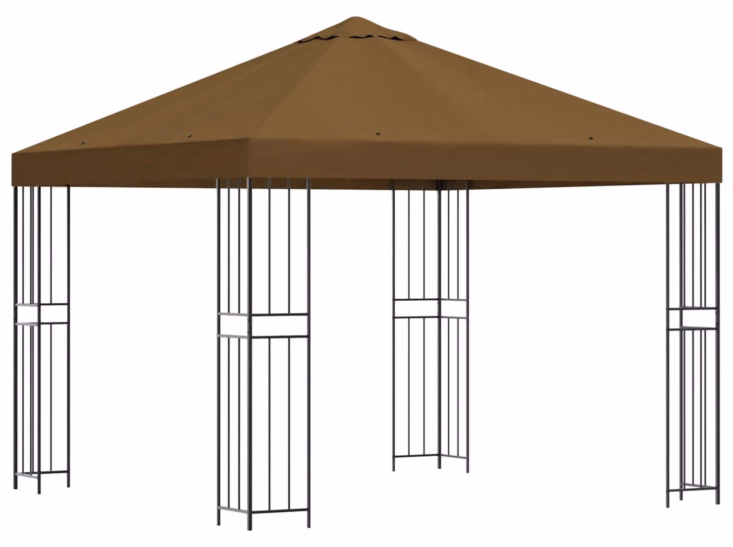 Gazebo 3 x 3 m Tortora Poliestere e Acciaio 190 gsm