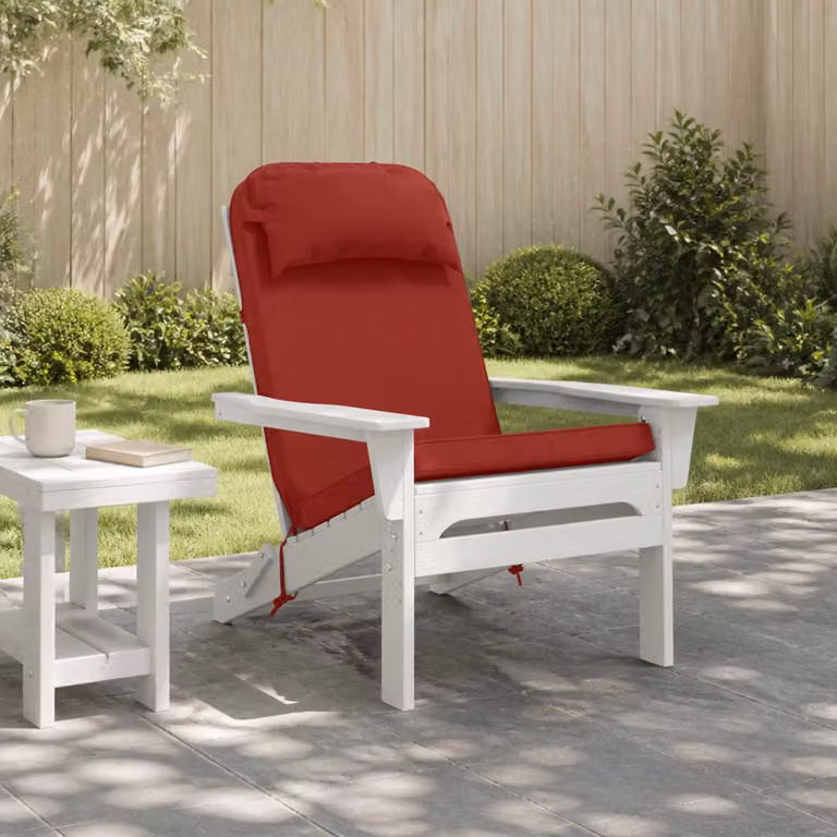 vidaXL Cuscino per Lounger Sole in Poliestere Rosso con Rivestimento Rimovibile e Resistente ai Raggi UV L/P/H: 124 x 55 x 5 cm