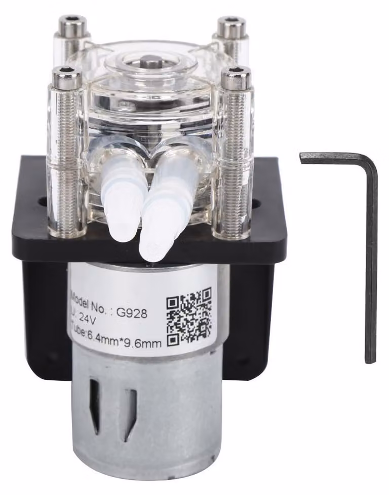 Pompa per tubi flessibili, alta qualità, portata elevata, resistente alla corrosione, con testina in PC trasparente, 500 ml/min, 24 V