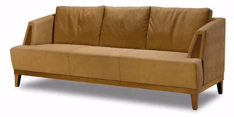 Brauner Dreisitzer Polster Textilcouch 3-Sitzer Edle Wohnzimmer Möbel