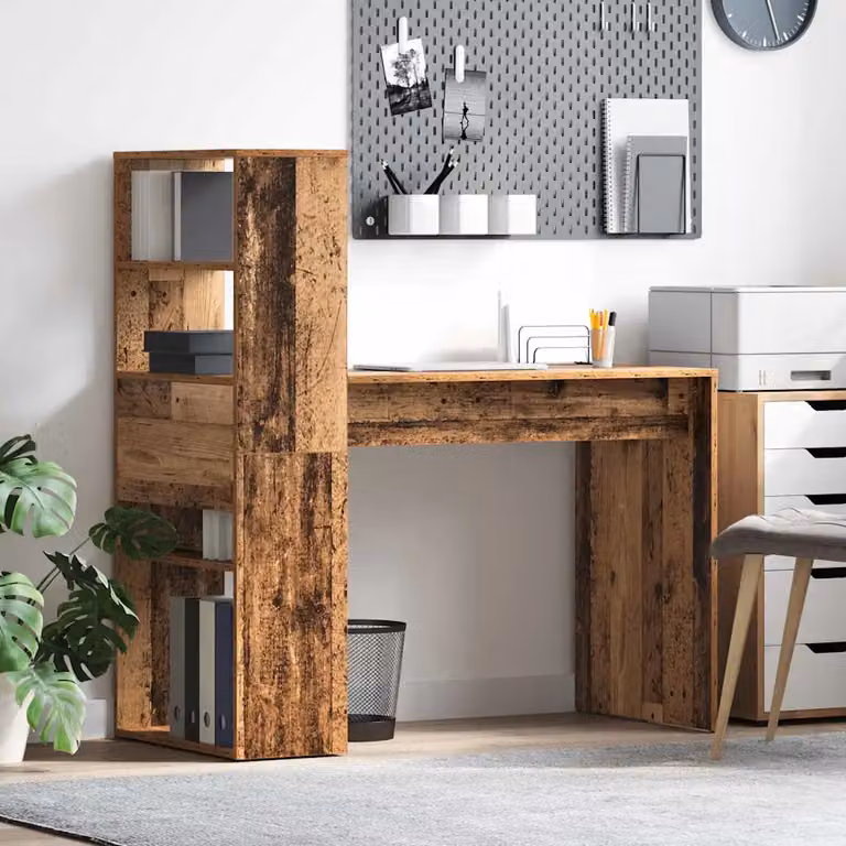 Scrivania moderna vidaXL in legno ingegnerizzato marrone L/P/H: 113 x 54 x 120 cm