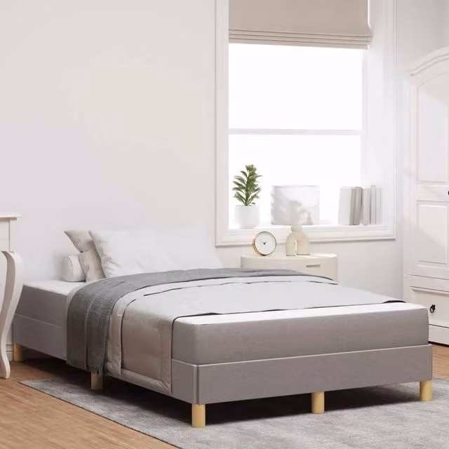 Letto a molle moderno vidaXL con tasconi individuali in tessuto beige o grigio L/P: 120 x 200 cm – 1