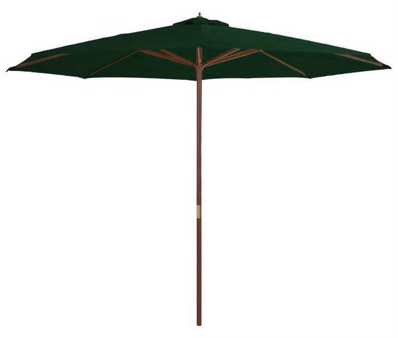 Ombrellone da giardino – Ombrellone da balcone – Ombrellone per terrazza – Ombrellone a palo centrale – Dimensioni 350x240 cm – Palo in legno – Colore verde