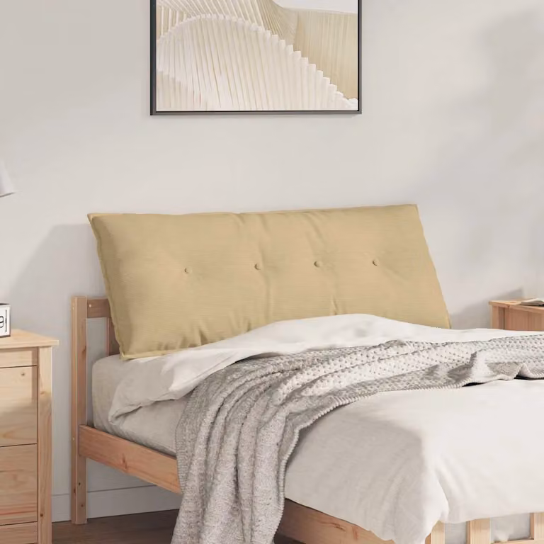 Cuscino per schiena vidaXL in velluto a coste, disponibile nei colori grigio, verde o beige, L 120 cm x P 50 cm