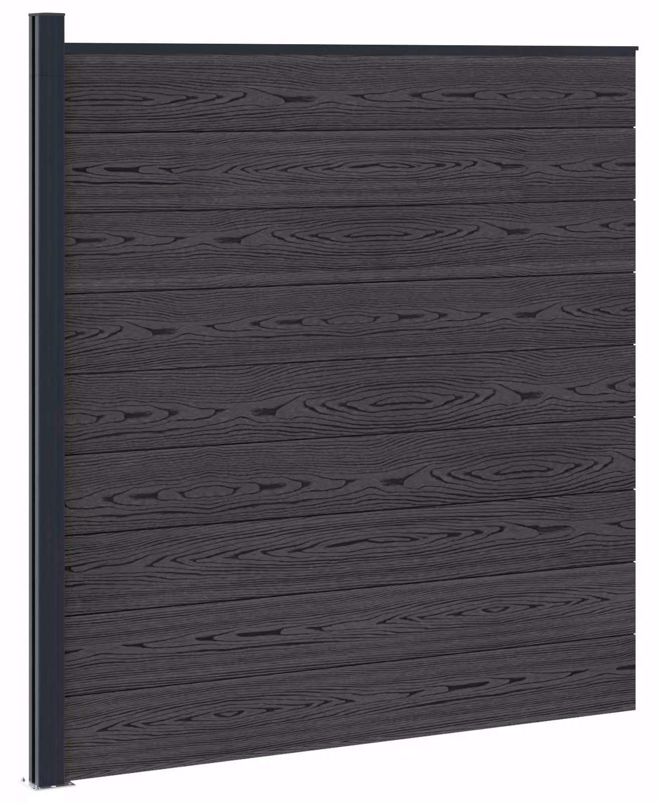 Pannello di Recinzione WPC e Alluminio Nero