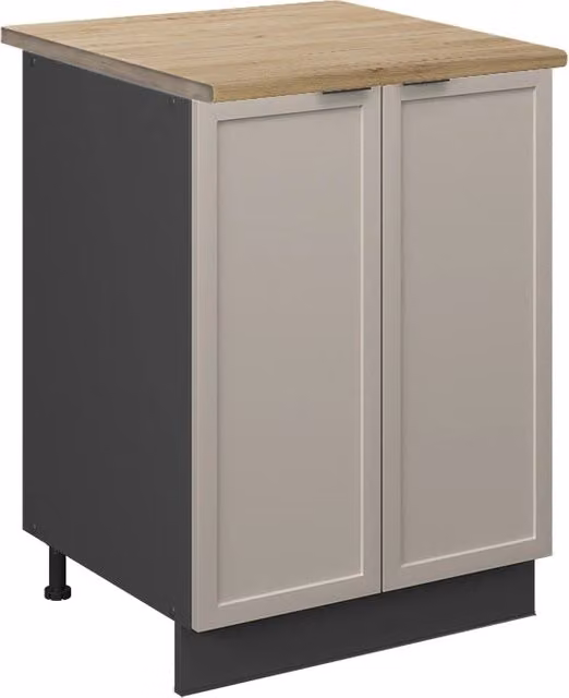 Mobiletto base cucina Fame-Line GrigioBeige/Antracite 60 cm, PL Rovere Vicco