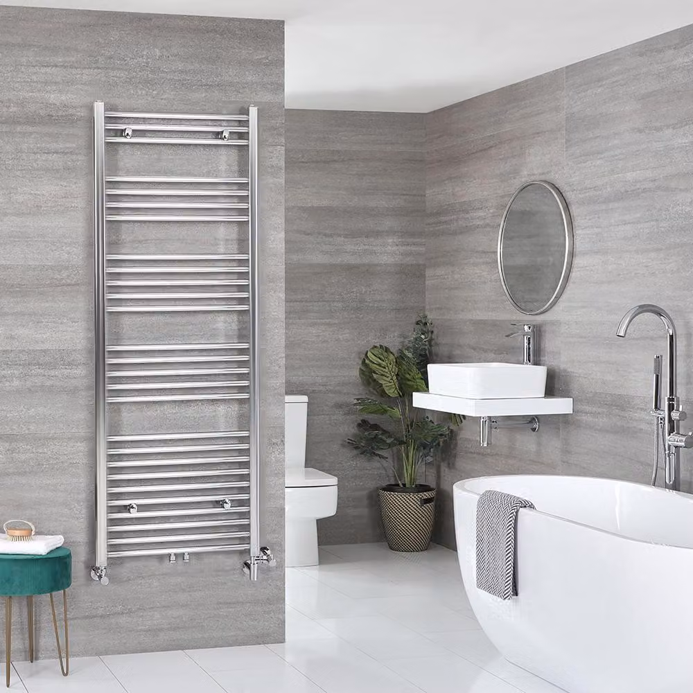 Scaldasalviette Misto Piatto - Termoarredo Bagno Cromato - 1600 x 600mm - 550W - Neva