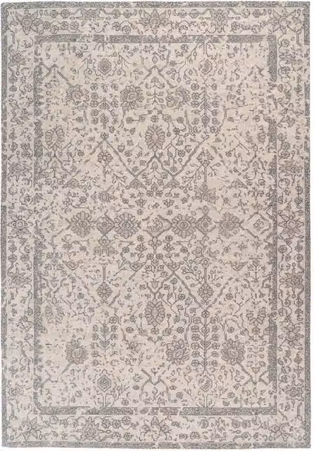 Tappeto Vintage Perry Kendra Home in Cotone e Poliestere, Colore Beige e Grigio, Rettangolare