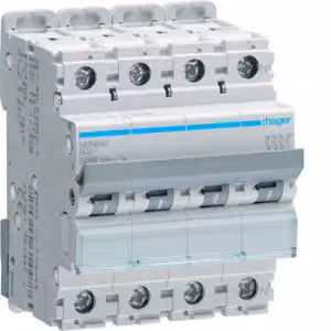 Interruttore magnetotermico HAGER NBN640 a 3 poli +N, B40A, 10 kA, 4 M
