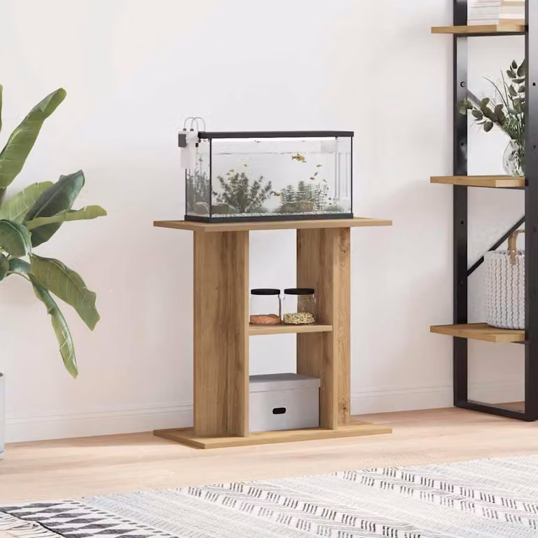 vidaXL Supporto Acquario in Legno Rovere Marrone L/P/H: 60 x 30 x 60 cm