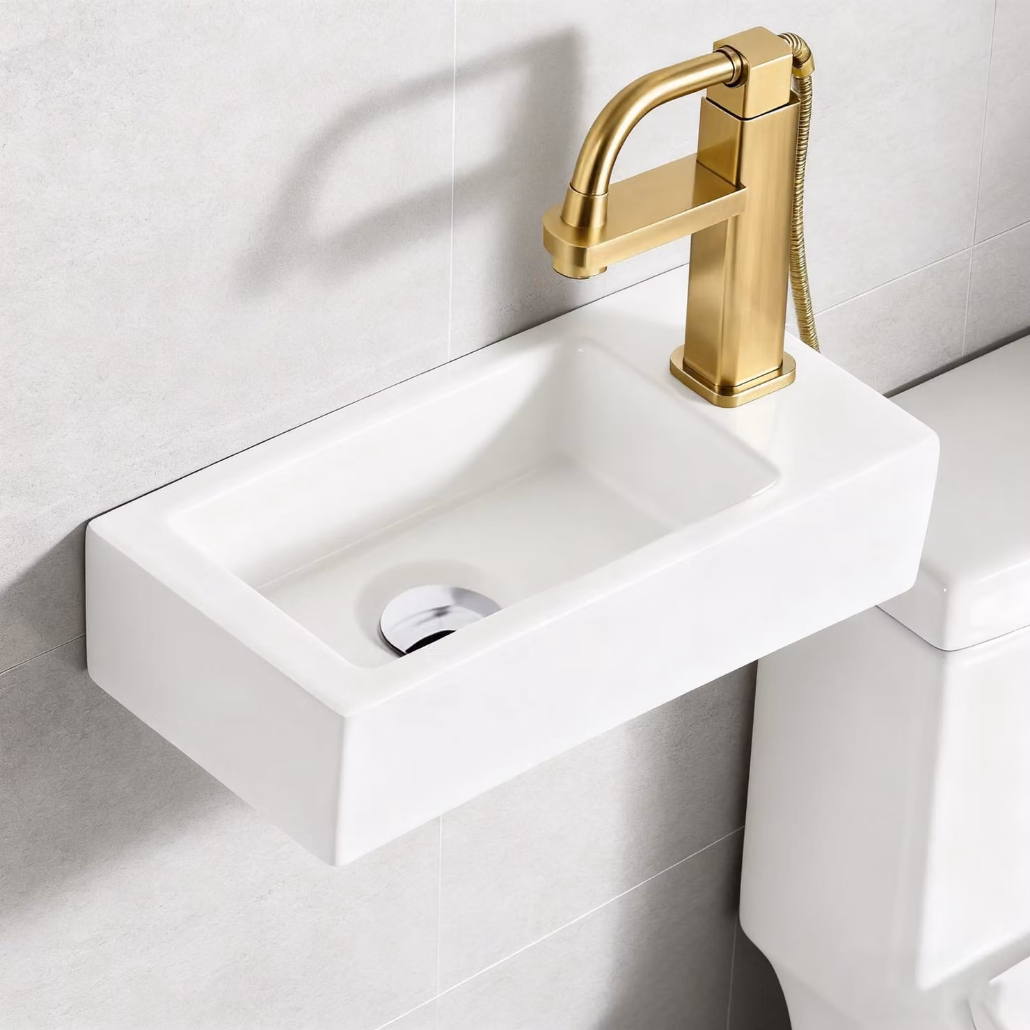Lavabo da appoggio in Vetroceramica con foro per rubinetteria